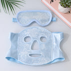 Ice mask blue + eye mask (white beads)