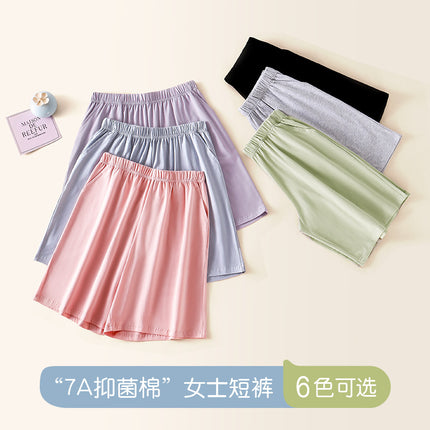 [7A antibacterial] pure cotton Women's pajama pants summer fifth pants shorts thin plus size home Outdoor Sports Leisure