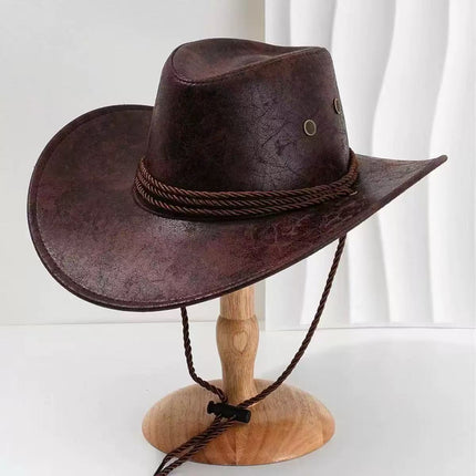 Solid Color Light Board Felt Western Cowboy Hat Outdoor Autum Hat Women's Simple French Hat Men's High-End