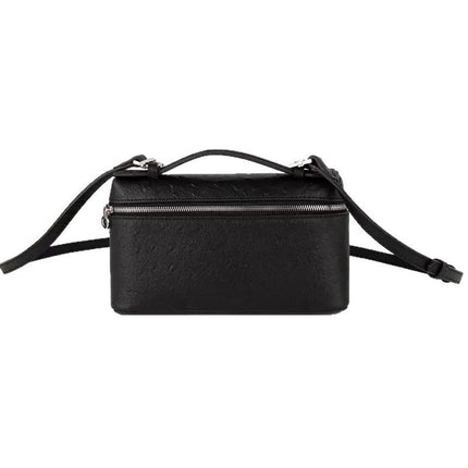 2025 New Cosmetic Bag Cross-Border Fashion Lp19 Lunch Box Bag Second Generation Ostrich Leather Handbag Crossbody Bag for Women