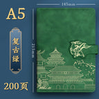 Deer head button single book retro green