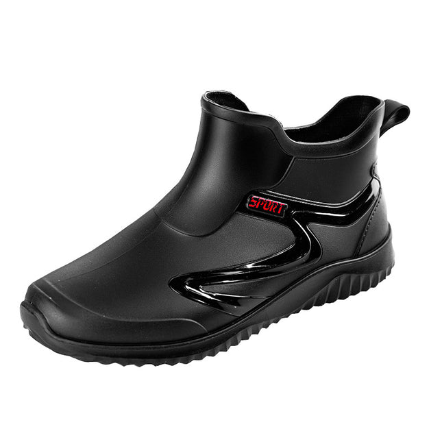 New Foreign Trade Rain Boots for Men, Short-Tube Waterproof Non-Slip Work Rubber Shoes, Low-Top Soft-Soled Fishing Rain Boots, Men's Water Shoes