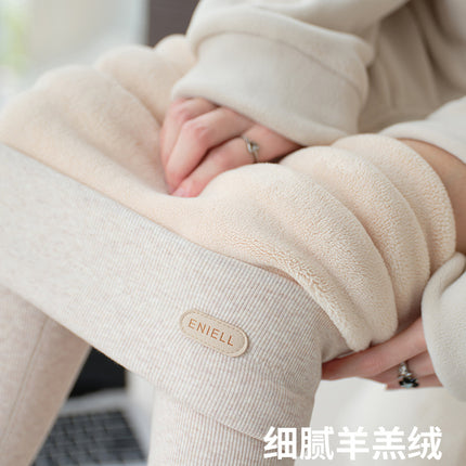 Leggings Winter Fleece-Lined Outer Wear 2025 New Pure Threaded Cotton Thickeneded Cashmere Women's High Waist Gray Thermal Pants