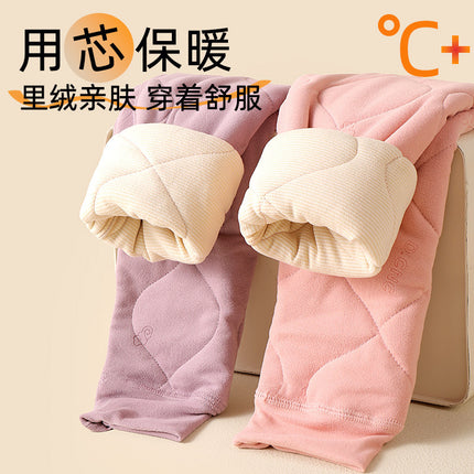 Source Winter Warm School Uniform Fleece-Lined Thickened Inner Wear Children's Student Base Cotton Coat and Pants Set Wholesale