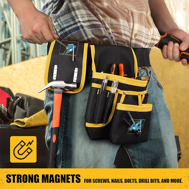 Cross-border multifunctional adjustable multi-pocket strong magnetic repair kit waist bag tool storage belt waist bag wholesale