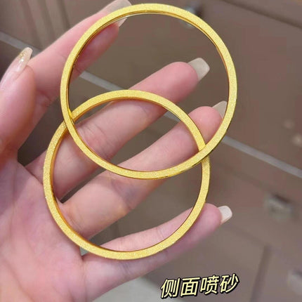 Vietnamese Brushed Gold-Plated Nail Sand Chopstick Bracelet for Women, Imitation Gold Bracelet, Light Luxury Niche Plain Ring Square Heritage Bracelet