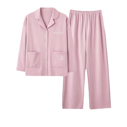 Pure Cotton Pajamas Women's Spring and Autumn 2024 New Long Sleeve Trousers Outer Wear plus size Women's Home Clothes suit