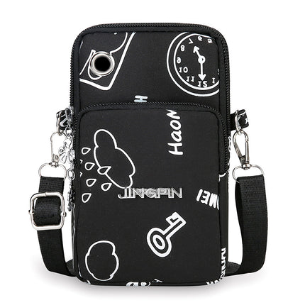 New Casual Small Satchel Oxford Cloth Shoulder Bag Summer Wrist Bag Arm Bag Neck Small Bag Multi-layer Mobile Phone