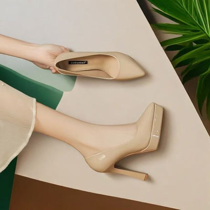 Autumn High-Heeled New Shoes, Pointed-Toe New Shoes, Shallow-Mouth Thick-Heeled Thick-Soled Fashion Shoes for Women, New Products