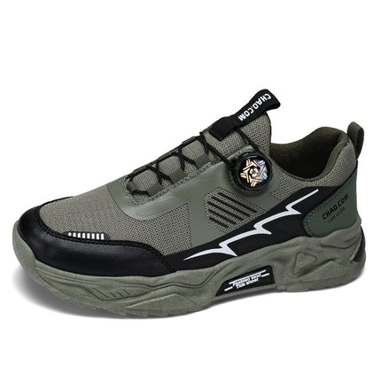 Cross-Border Large Size Summer New Men's Sports Shoes for Fitness and Outdoor Activities, Breathable with Rotating Buckle and Stylish Mesh Design