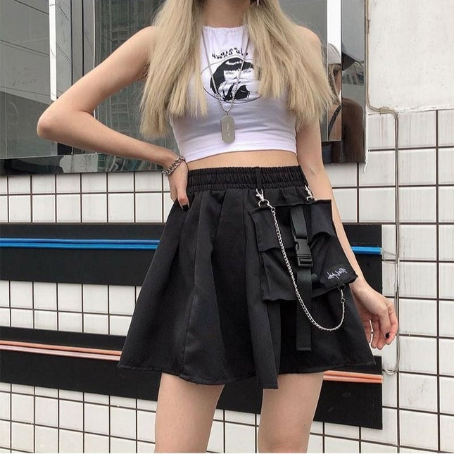 Pleated Skirt Short Skirt High Waist Black Skirt Women's A-Line Skirt 2020 New Skirt Tutu Skirt Student Summer