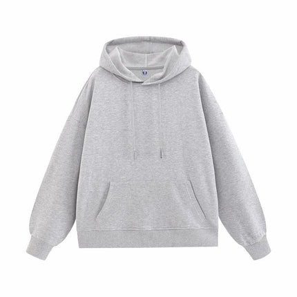 American fashion brand 260g pullover casual loose hooded sweater dopamine solid color heavy shoulder hoodie in spring and autumn