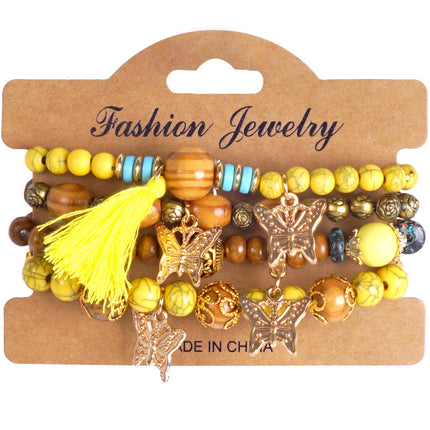 European and American Cross-Border Hot-Selling New Bohemian Bracelets Creative Tassel Multi-Layer Beaded Bracelets Fashion Jewelry