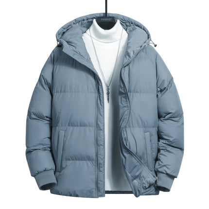 Cross-Border Men's Thickened Cotton Jacket with Hood, Loose Fit, Warm, Versatile, Casual, Cold-Proof Men's Cotton Coat, Trendy Sports Jacket