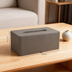 Large tissue box-dark gray stripes