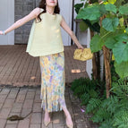 Yellow tone flower story (skirt) / One size fits all