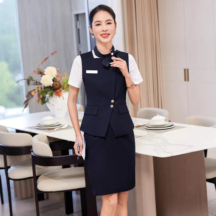 High-end stewardess business attire vest suit female bank hotel front desk tooling beauty salon vest vest vest overalls