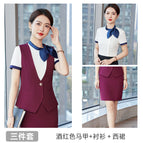wine red waistcoat shirt dress / S
