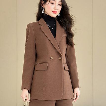 khaki Suit suit Women's Spring and Autumn 2024 New High-end Temperament Jewelry Store Work Clothes Suit Business Wear