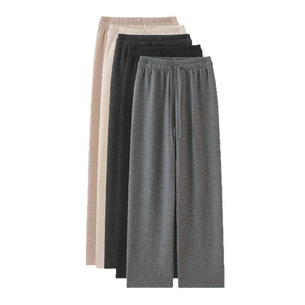 [Lightning Warehouse Hot Style] Glutinous Rice Pants Women's New High Waist Wide Leg Drape Loose Small Velvet Casual Straight-Leg