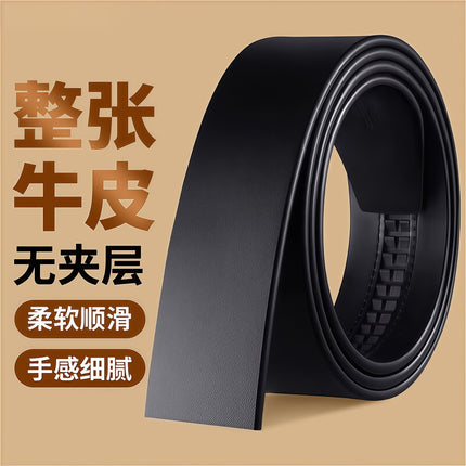 Kangaroo High-grade Top-layer Pure Cowhide 3.5 Belt Genuine Leather Non-head Automatic Buckle Non-sandwich Belt Men's Trousers Belt