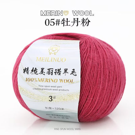 Cross-Border Wholesale Merino Combed Full Wool 50g Fine Pure Wool Hand-Knitted Crochet Sweater Scarf Thread