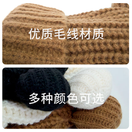 2025 New Cute Bear Knitted Hat Autumn and Winter Warm Face Small Knitted Hat Women Winter All-match Cold Protection