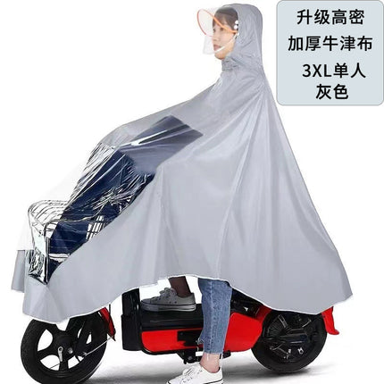 Extra Large and Thickened Electric Vehicle Raincoat Poncho for Adults, with a Visible Window, Storm-Proof, Wholesale Protection