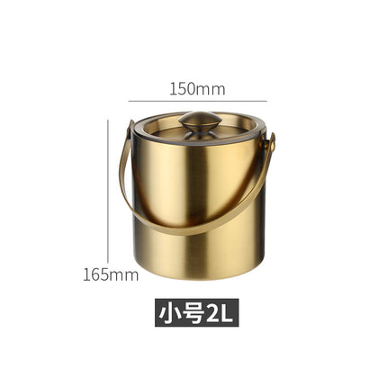 Ice bucket portable beer bucket stainless steel ice bucket bar beer champagne insulation ice bucket stainless steel bucket