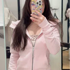 Joyful pink slim-fit sweatshirt / Size 6=l