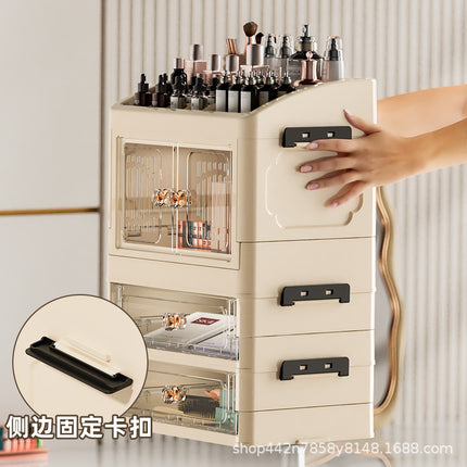 Household Accessible Luxury Desktop Storage Rack Cosmetics Storage Box Large Capacity Dustproof Finishing Multi-Layer Skin Care Product Storage Rack