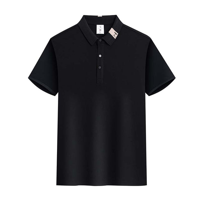 200g spring and summer ice silk cotton business short sleeve lapel POLO shirt fast sweat-wicking silky wear-resistant non-pilling anti-wrinkle