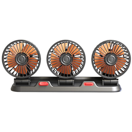 Car Fan 24V Large Truck 12V Car Van Powerful Refrigeration Double-Head USB Universal Car Electric Fan