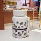 Cup + tea separator + cup brush / 1000ml [black rose] dazzling green handle