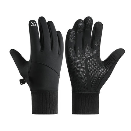 New Outdoor Cycling Gloves Men's Winter Sports Waterproof Windproof Plus Velvet Warm Touch Screen Foreign Trade Gloves Wholesale