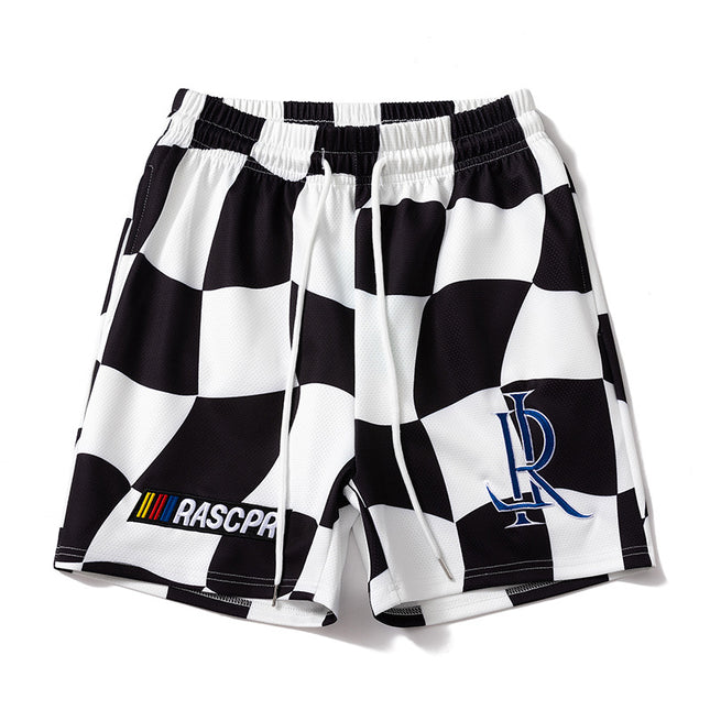 American men's casual shorts basket mesh breathable quick-drying training fitness running couples plaid shorts wholesale