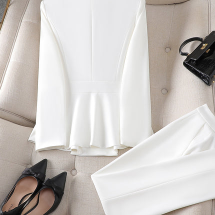 Cross-Border High-End Suit Jacket for Women, Spring and Autumn Professional Attire, Beauty Salon Hostess Front Desk Work Uniform
