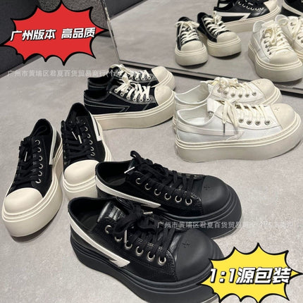 2025 New Meteor Ball Shoes Smfk Dirty Shoes Cross Flower Retro Old Black and White Contrast Casual Sneakers for Women
