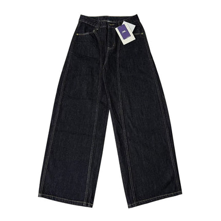 JIAMU Spring and Summer American Style High Street Baggy jeans Wide Leg Jeans Unisex Loose Slimming Unisex Scimitar Pants