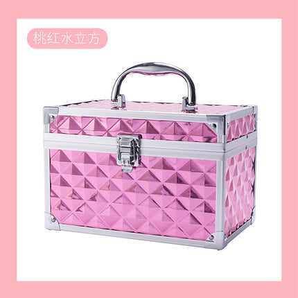 Professional ear picking and foot washing KTV practical toolbox single open double-layer cosmetic case with mirror beauty eyelash storage box