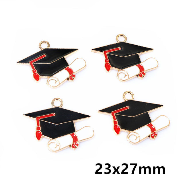Cross-Border Fashion New Doctor's Hat Graduation Season Keychain Hanging Set Decoration Creative Alloy Oil Dripping Graduation Gift