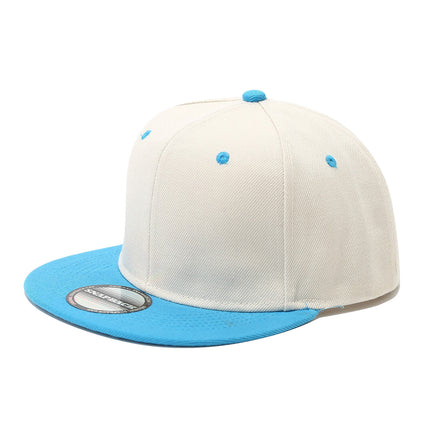 Cross-Border Color-Blocked American-Style Six-Panel Flat-Brim Hip-Hop Hat for Men and Women, Solid Color Plain Flat-Brim Hip-Hop Baseball Cap, Unisex