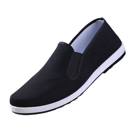 Old Beijing Cloth Shoes Men's Soft Sole Breathable Driving Work Shoes Black Rubber Sole Imitation Thousand Layer Sole Flats Cloth Shoes for Men