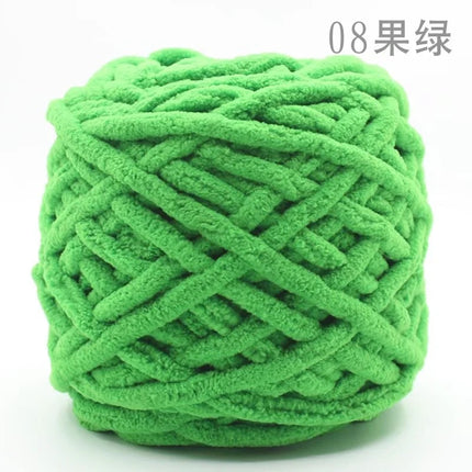 Factory wholesale 100g thick ice strip wool single-strand woven wool ball hook crochet slippers thread self-woven wool ball