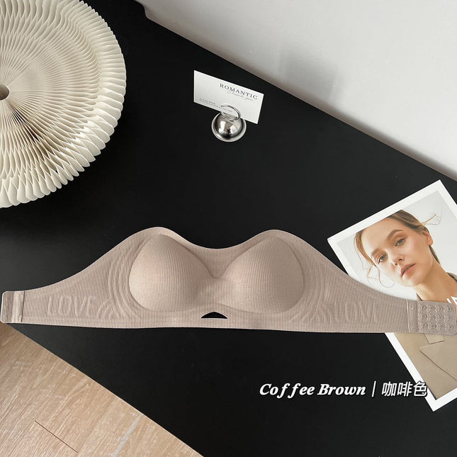 Summer Simple Strapless Jelly Quick-Dry Skin-Friendly Breathable Gathered Bra for Work and Commuting in Bohemian Style