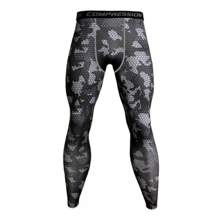 Sports Fitness trousers men's tight quick-drying leggings spring and autumn sports training basketball compression pants new printed pants