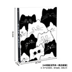 A4 Cardboard Binder-Black and White Cat