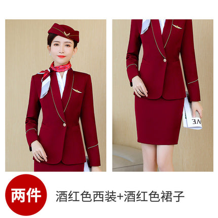 Hotel Attendant Work Clothes Front Desk Cashier Property Beauty Reception Tooling Business Suit Women's Suit Formal Suit