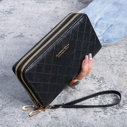 2025 New Large Capacity Wallet Women's Long Student Clutch Bag Double Zipper Korean Women's Key Phone Bag