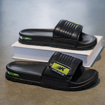 Slippers Men's Lightweight Non-slip Air Cushion High-grade Slippers Cross-border plus size Velcro Home slippers